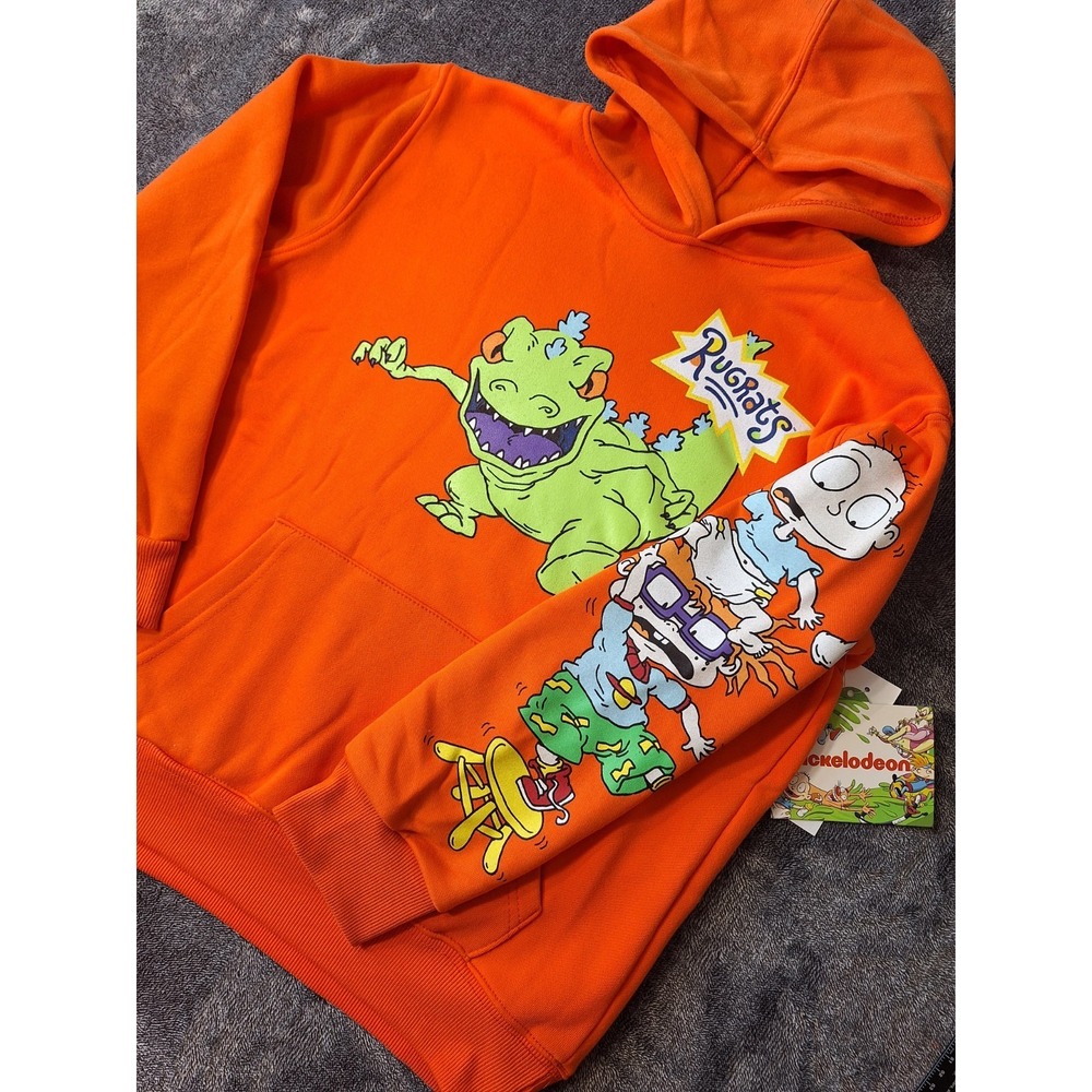 Nickelodeon Rugrats Reptar Hoodie Youth 14‎ 16 Orange Tommy Chuckie TV Show